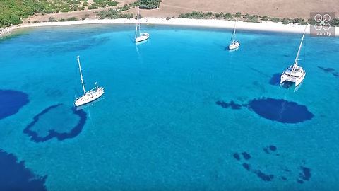 Drone captures secret sailor's paradise cove in Greece