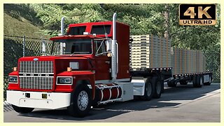 Ford LTL 9000 transporting Wooden Pallets | American Truck Simulator Gameplay "4K"