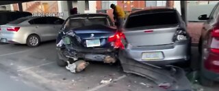 Parked cars damaged in Las Vegas