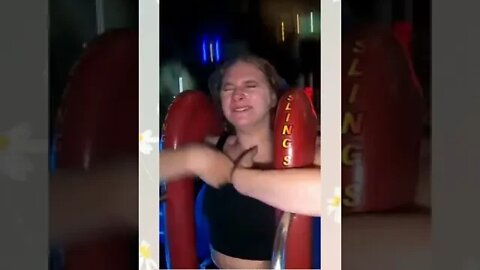 slingshot ride girl falls out / slingshot rider girl part 35 #shorts