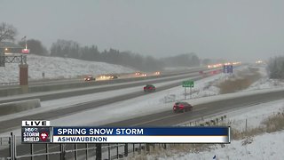 Spring snowy road conditions