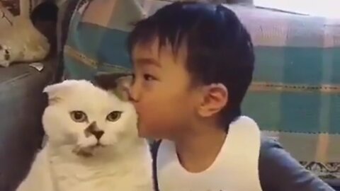 Cute Baby And Cute Cat Funny Moments Video 2021
