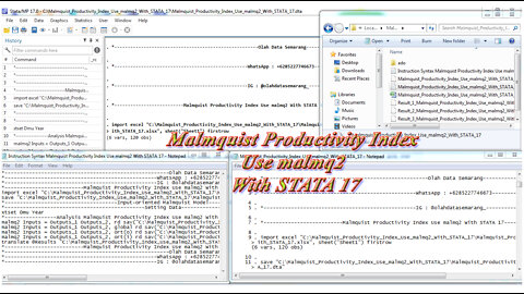 Malmquist Productivity Index Use malmq2 With STATA 17