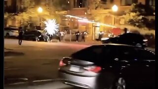 Car Attacks Residents With "Fully Auto" Fireworks