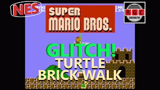 Super Mario Bros - Glitch - Turtle Brick Walk - Retro Game Clipping