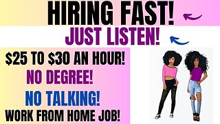 Hiring Fast Just Listen Work From Home Job $25 To $30 An Hour No Talking Remote Jobs Hiring WFH Jobs