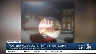 Van strikes scooter in Canton hit and run