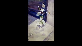 beautiful flower vase painting