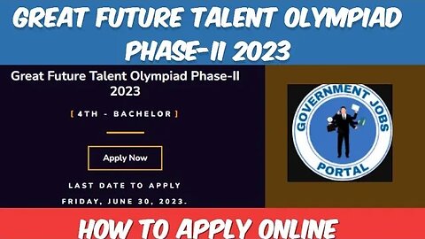 Great Future Talent Scholarships 2023 How to Apply Online #governmentjobsportal