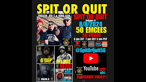 SORQ. #23 Honoring the late DJ KAYSLAY Spit Or Quit 50 Emcees Premiere 8/8/24