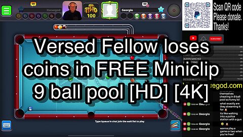Versed Fellow loses coins in FREE Miniclip 9 ball pool [HD] [4K] 🎱🎱🎱 8 Ball Pool 🎱🎱🎱