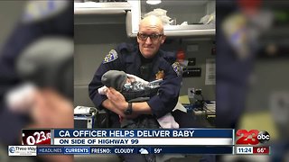 CHP officer helps deliver baby on side of freeway