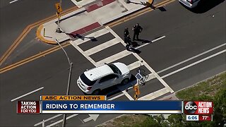 Bicyclists ride in honor of woman hit, killed while biking in cross walk