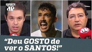 "Que TIME! Deu gosto de ver o SANTOS contra o Corinthians!", exaltam jornalistas