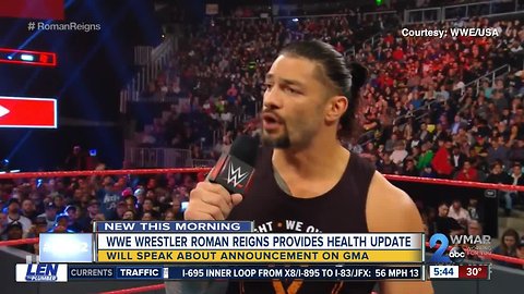 WWE superstar Roman Reigns announces his leukemia is in remission on Monday night RAW
