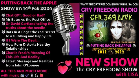 WWW.THECRYFREEDOMSHOWWITHLISA.COM FULL SHOW Putting Back The Apple SHOW 57 🍎🍏🍎