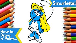 How to draw and paint Smurfette The Smurfs