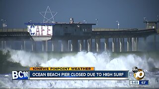 Ocean Beach pier closed due to high surf