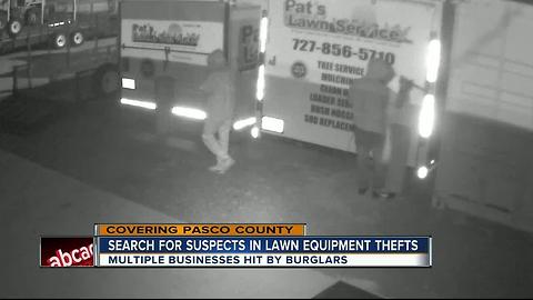 Search for suspects in lawn equipment thefts