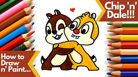 How to draw and paint Chip 'n' Dale Disney