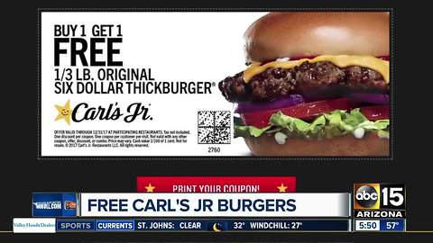 Get BOGO burgers at Carl's Jr.