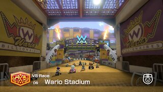 Mario Kart 8 Deluxe - 50cc (Hard CPU) - (DS) Wario Stadium
