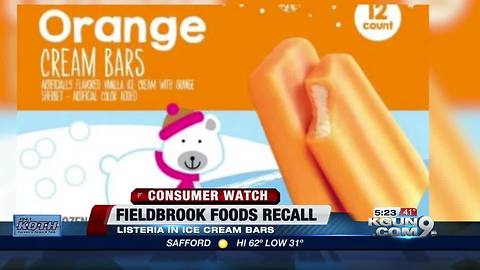 Ice cream bars recalled for listeria concerns