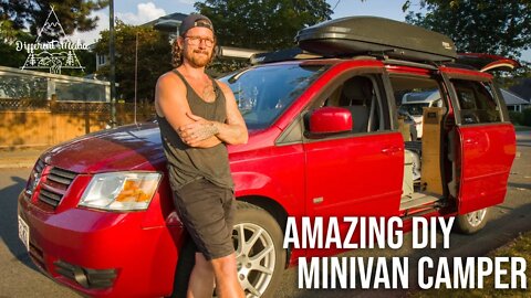 Man lives Fulltime in a Minivan | Ingenious DIY Build has everything he needs.
