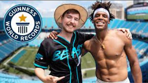 Breaking Dude Perfect's World Records with Mr Beast | Cam Newton Vlogs