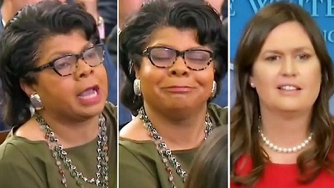 Sarah Sanders smacks down rude liberal hack April Ryan again.