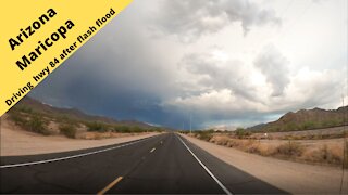 Arizona Driving Hwy 84 towards Maricopa after a Flash Flood
