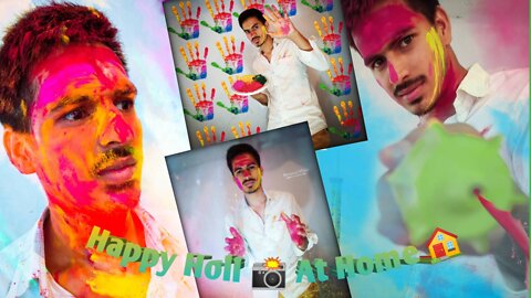 Happy Holi Photo 📸 Click At Home 🏠 I Holi Photoshoot Poses For Boys I Creative Photoshoot