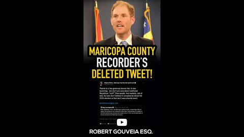 Maricopa County Recorder's DELETED Tweet! #shorts