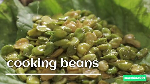 Broad beans and peas awaiting a season