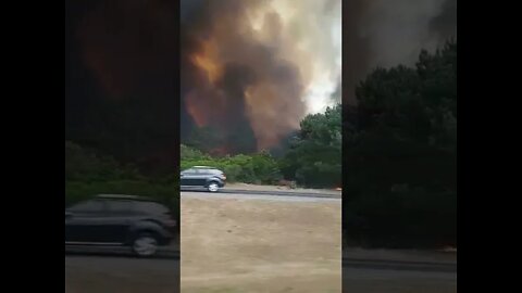 Incendio en zona del Fortín Santa Rosa (Canelones, Uruguay)