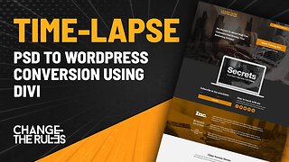 PSD To Wordpress Using Divi - Timelapse