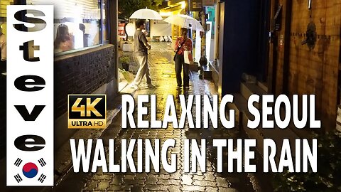 SEOUL CITY NIGHT Walk in RAIN - 4K Walking Tour - Jongno, KOREA - Ambience sounds ASMR