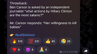 Ben Carson is asked by an independent journalist “what actions by Hillary Clinton are the most satanic?”