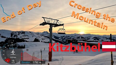 [4K] Skiing Kitzbühel, End of Day Crossing the Mountain via Kapellenabfahrt, Austria, GoPro HERO11