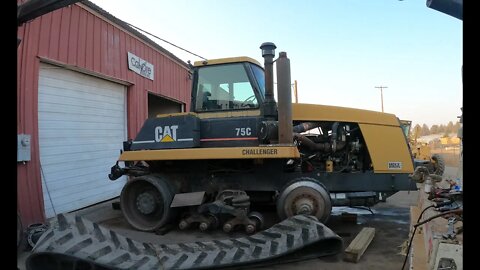 Caterpillar Challenger 75c track removal.