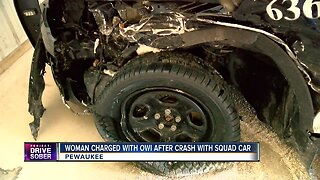 Woman charged with OWI after crash with Pewaukee squad car