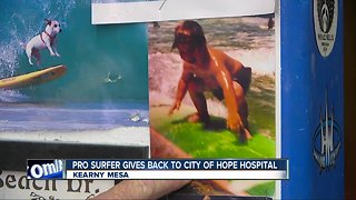 San Diego surfer using new found fame to help kids in hospitals