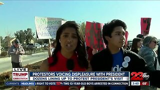 Several community members protest Donald Trump Visit to Bakersfield