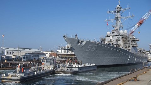 USS John S. McCain Returns To Water More Than 1 Year After Collision