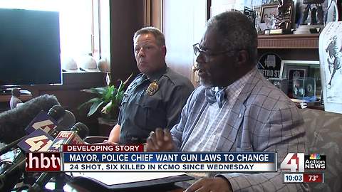 Mayor Sly James, KCPD Chief Rick Smith call on lawmakers for gun laws in Missouri