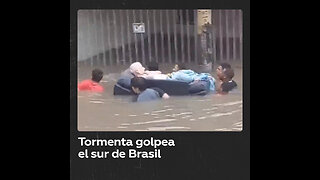 Fuertes lluvias e inundaciones azotan el sur de Brasil