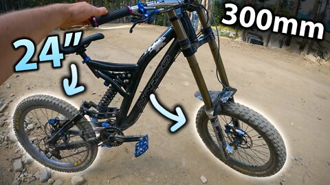 What happens when you ride 24” WHEELS on your 300mm MONSTER BIKE at Whistler?!