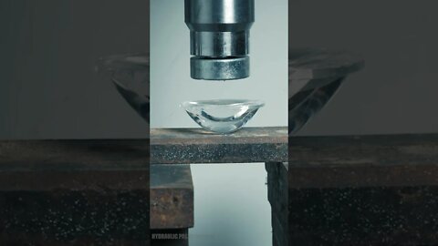 Hydralic Press Glass Lens EXPLODES