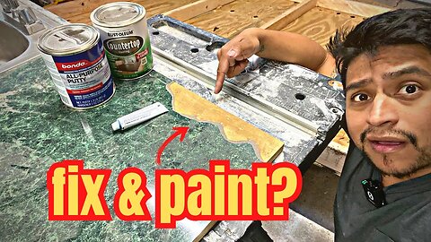 $40 Countertop repair and paint | Rustoleum Countertop Review