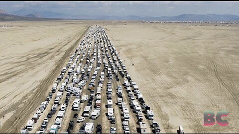 Burning Man mass exodus begins as mud improves
